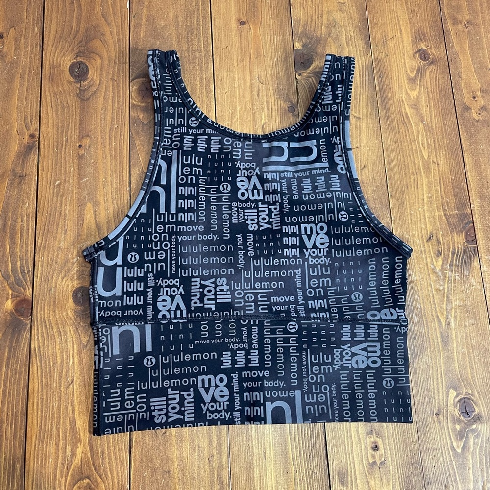 Lululemon black and gray Power Pivot Everlux Tank Top